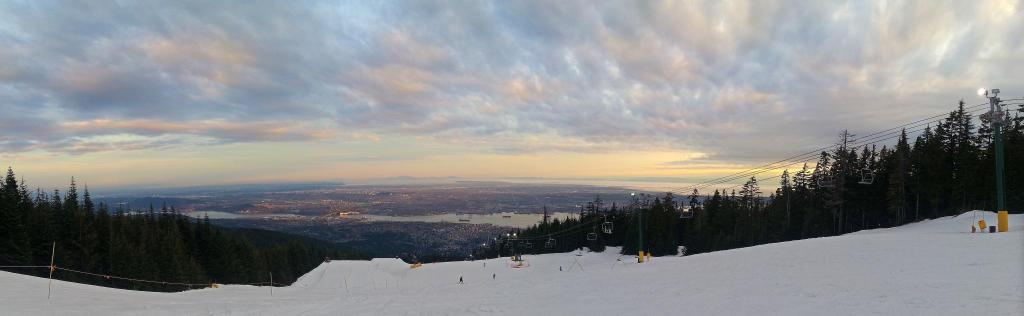 Snowboarding session on Grouse Mountain